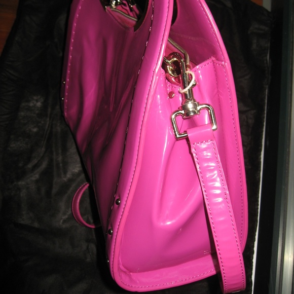 TOSCA BLU Italian Designer Fuchsia Leather Satchel - Picture 7 of 11